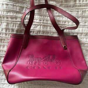 Coach Pink Leather Shoulder Bag